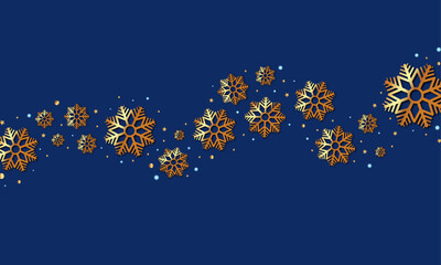 fondo copos de nieve dorados con fondo azul guía navideña © NayeliPerla