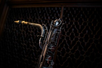 Close-up shot of a part of a saxophone