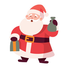 santa claus with green gift