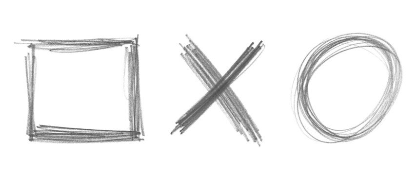 Grunge set shapes, pencil isolated on white - Powered by Adobe