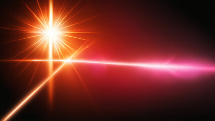 Fototapeta na wymiar Overlay, flare light transition, effects sunlight, lens flare, light leaks. High-quality stock image of warm sun rays light effects, overlays or Rose Gold Pink flare isolated on black background for d