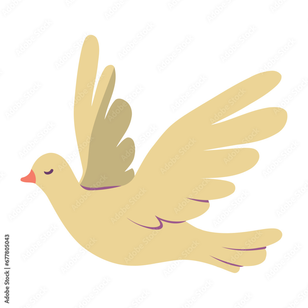 Sticker world peace day dove isolated