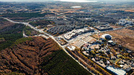 Autumn urban landscape of Jingyue Development Zone, Changchun, China