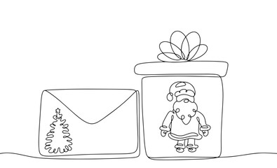 Letter. Present. New Year. One line