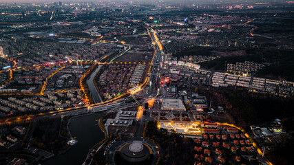 Night view of Jingyue Development Zone, Changchun, China