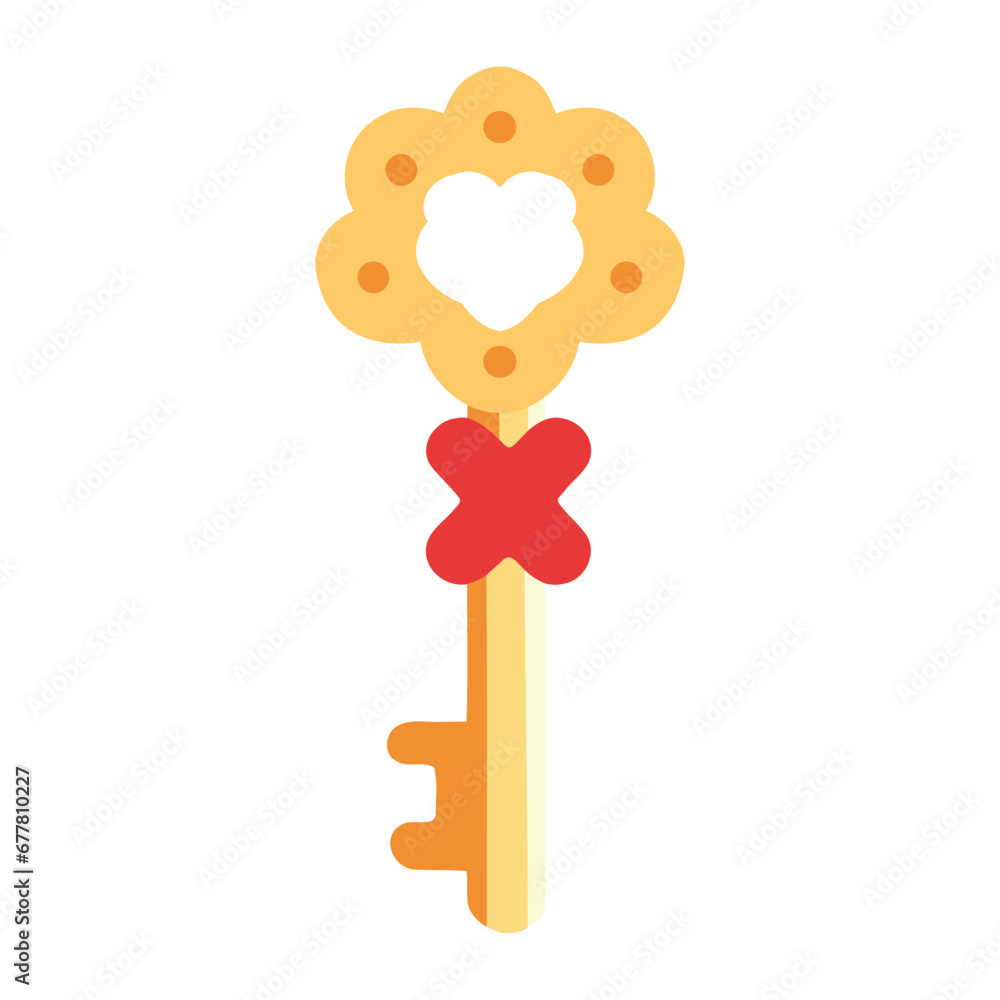 Sticker key video game item illustration