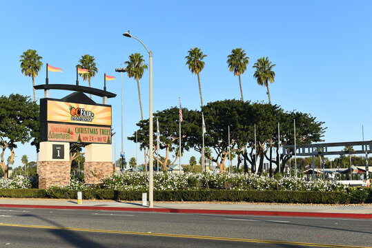 COSTA MESA, CALIFORNIA - 12 NOV 2023: The Entrance to the OC Fair and Event Center, on Fair Drive.
