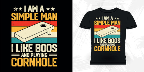 Funny Cornhole Player Retro Vintage Cornhole T-shirt Design