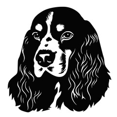Cute Cocker Spaniel dog, illustration, vector on white background