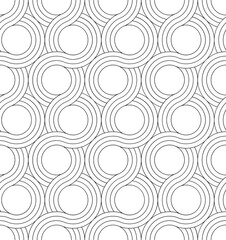 Vector seamless texture. Modern geometric background. Grid with circles.