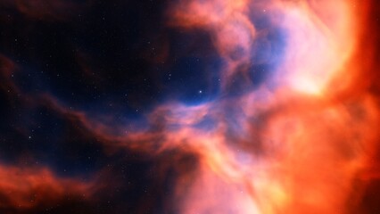Cosmic background with a blue purple nebula and stars
