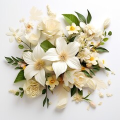 Fototapeta na wymiar bouquet of flowers on a white background