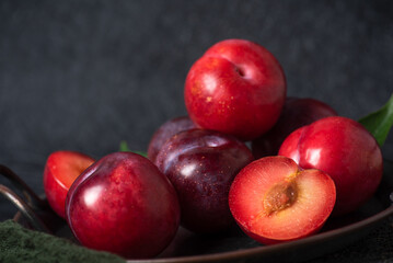 Fresh ripe plums