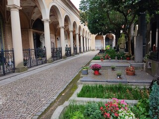 Old cemeteries in Gothic style in Prague, Czechia