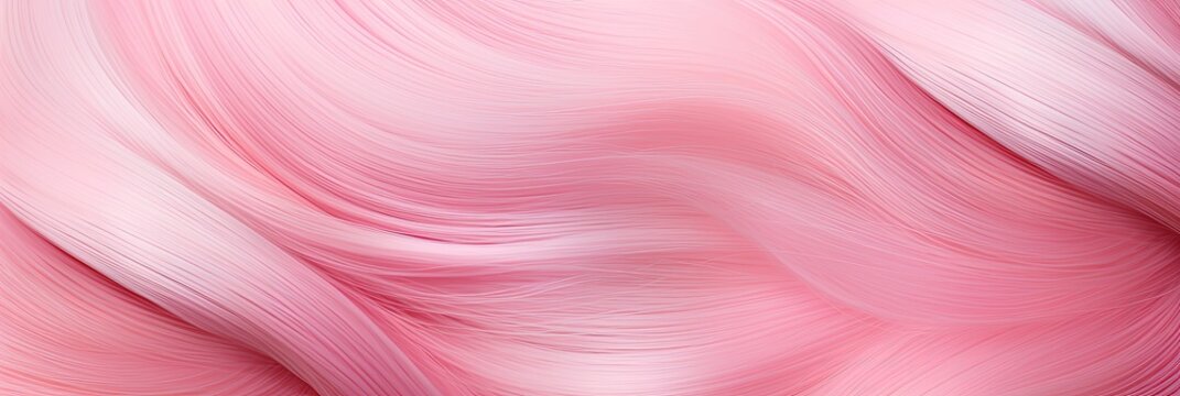 Vibrant Pink and White Color Transition in Wavy Hair