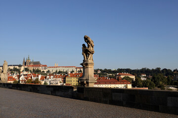 Fototapeta na wymiar Detail of the Charles Bridge in Prague