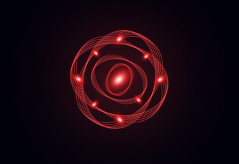 Glow red circles with sparkles and smoke