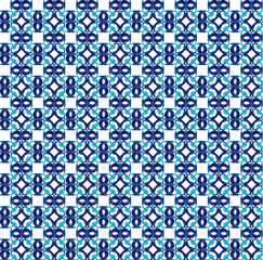 Vector abstract seamless pattern in blue color on white background