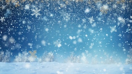 Fototapeta premium Beautiful festive New Year and Christmas background, light blue color with frosty patterns 