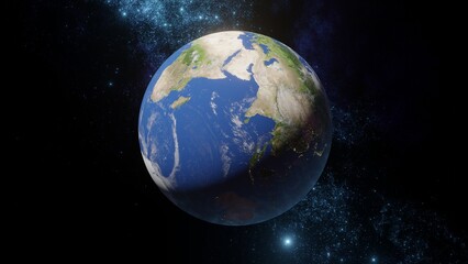 Planet Earth and Dark Space with Stars