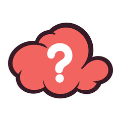 bubble with interrogation mark cloud