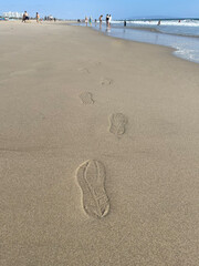 foot prints on santa monica beach