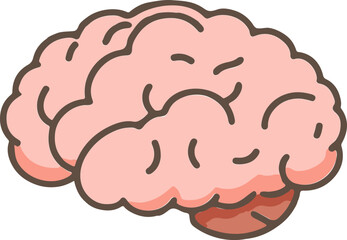 人の脳のシンプルなカラーイラスト