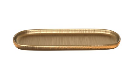 golden texture tray 3d render illustration for food illusration