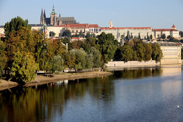 Fototapeta na wymiar View of the Vltava in Prague