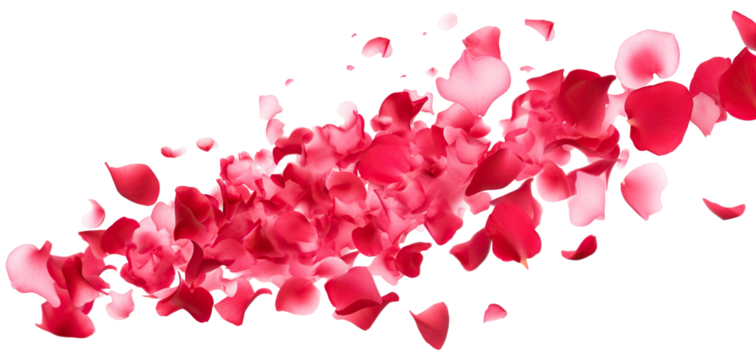 Dance of floating pink petals in the air, cut out - Powered by Adobe