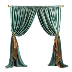 A set of curtains, a versatile window treatment, is isolated on a transparent background, offering a clear and focused view of the object.