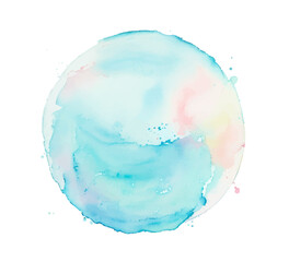 Abstract watercolor circle painted background, Blue watercolor - obrazy, fototapety, plakaty