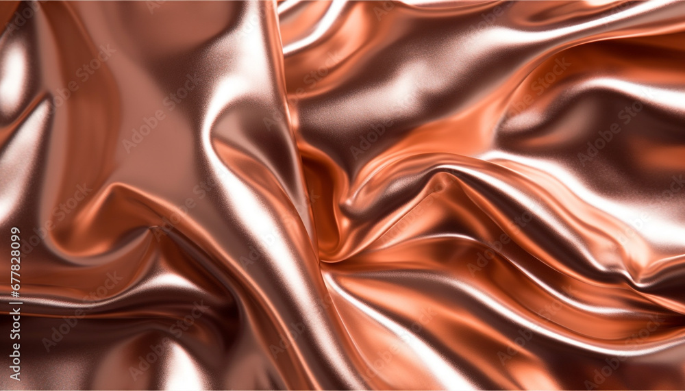 Poster smooth satin waves flow in an elegant abstract pattern generated by ai
