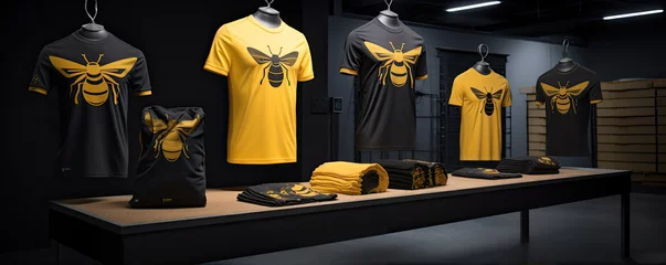 Fotobehang New modern brand of bee fitness clothing. © Michal
