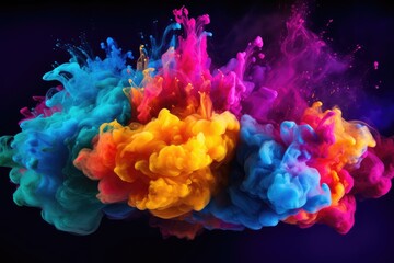 Obraz premium Colorful red and blue ink splashing into the air