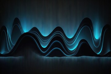 Abstract blue background with glowing lines and waves