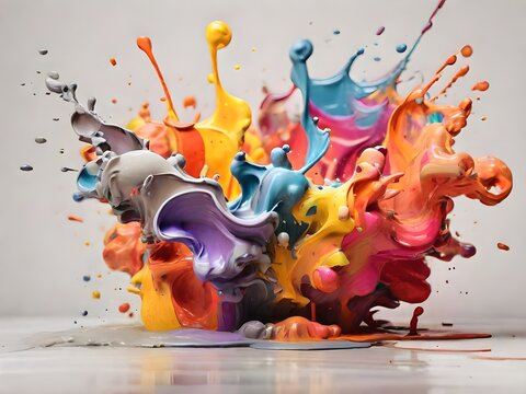 Colorful splash on white background, abstract colors