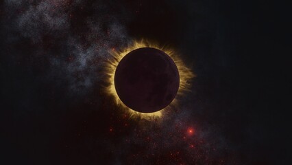 The moon covers the sun in a beautiful solar eclipse. 