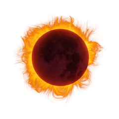 Solar Eclipse. The moon moving in front of the sun