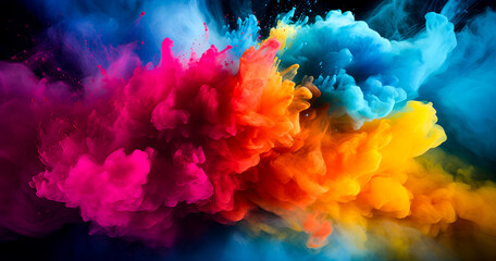 Fototapeta na wymiar Unique and different color powder explosion