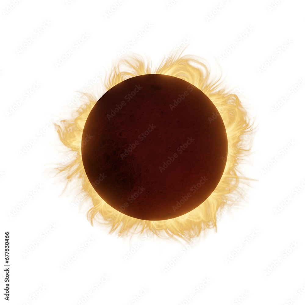 Wall mural total solar eclipse with fog
