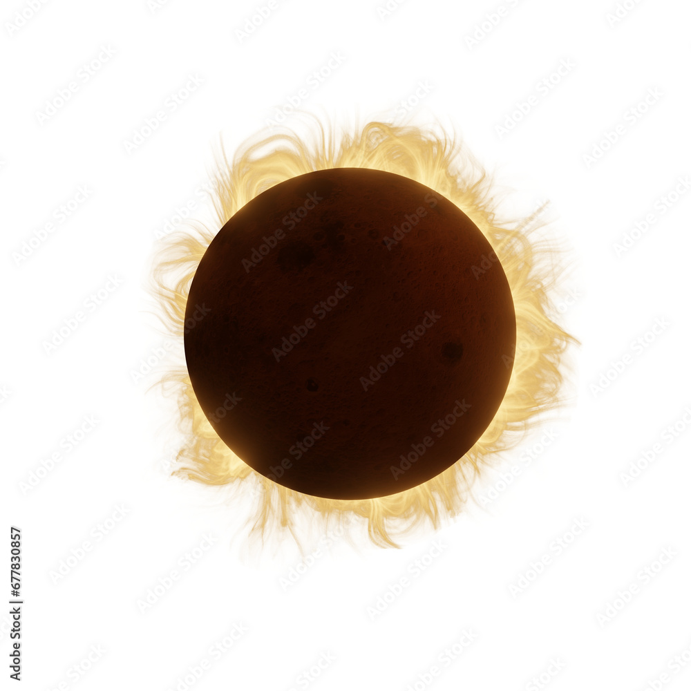 Wall mural total solar eclipse with fog