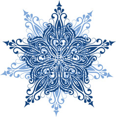 Pattern in a shape of a snowflake. Isolated. 