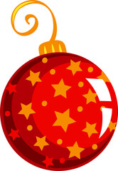 Christmas detail. Festive vector illustration. Ornament, bauble, globe, gift. 