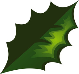 Christmas detail. Festive vector illustration. Green leaves.