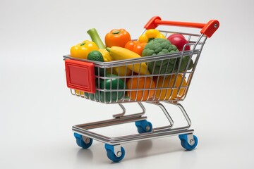Supermarket trolley. Shopping cart.