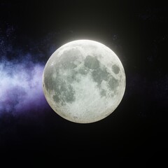 Close up image of full moon