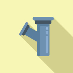 Cleaning water pipe icon flat vector. Water tube fix. Electric worker cleaning