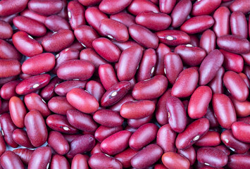 Dried red bean, kidney bean on the white background