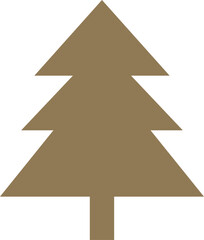Isolated brown Christmas tree, Merry Christmas, holiday card, vector illustration